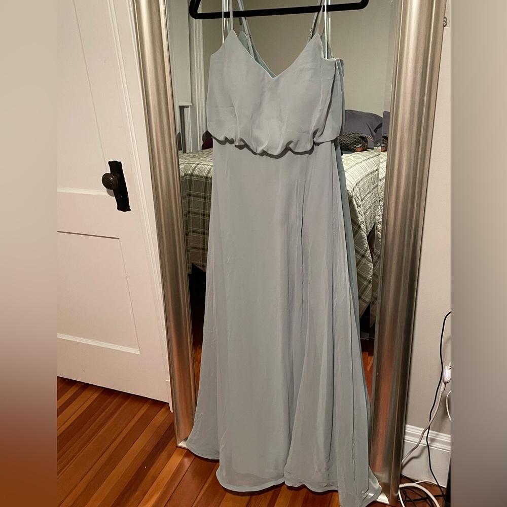 Sage Birdy Grey bridesmaid dress